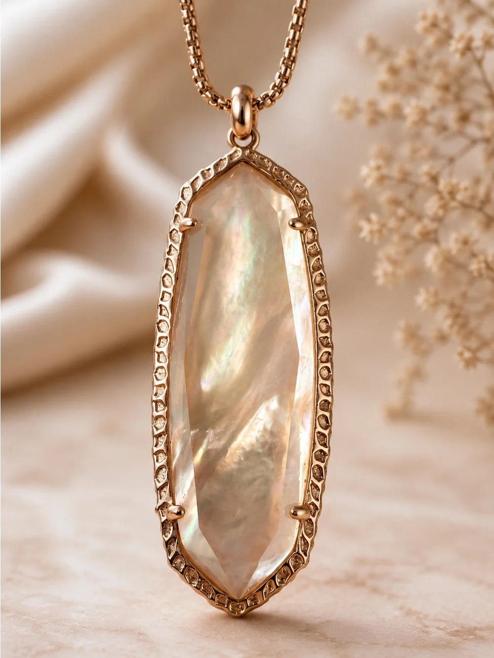 Kendra Scott Layden Rose Gold & Peach Illusion Necklace